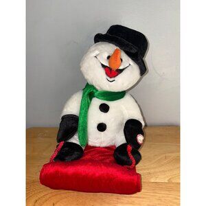 DanDee Animated Singing Snowman Plush Toy With Red Sled READ DESCRIPTION